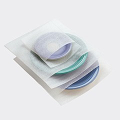 Image of three differently sized plates individually packed in PE foam bags.